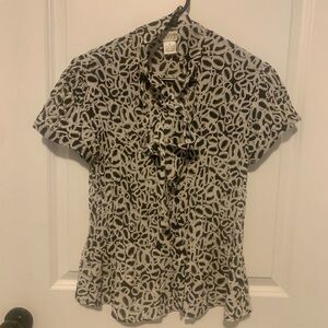 Allison Taylor Black and Gray Abstract Blouse